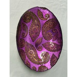 Red Pomegranate Etched Tableware Created By Hand Paisley Pattern Hand Decorated